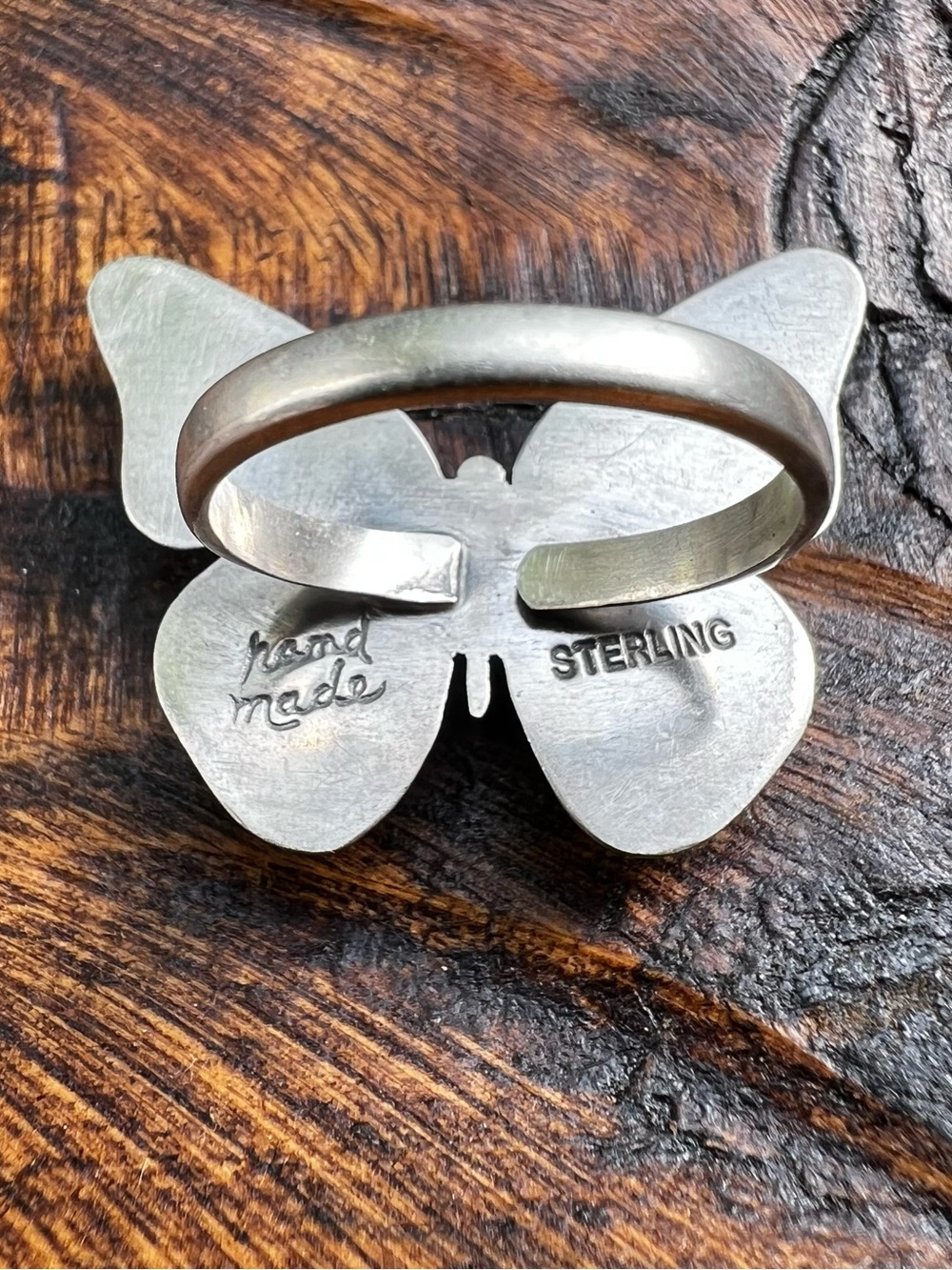 Sterling Silver Multi Stone Butterfly Ring Size 8 Adjustable - Picture 5 of 11